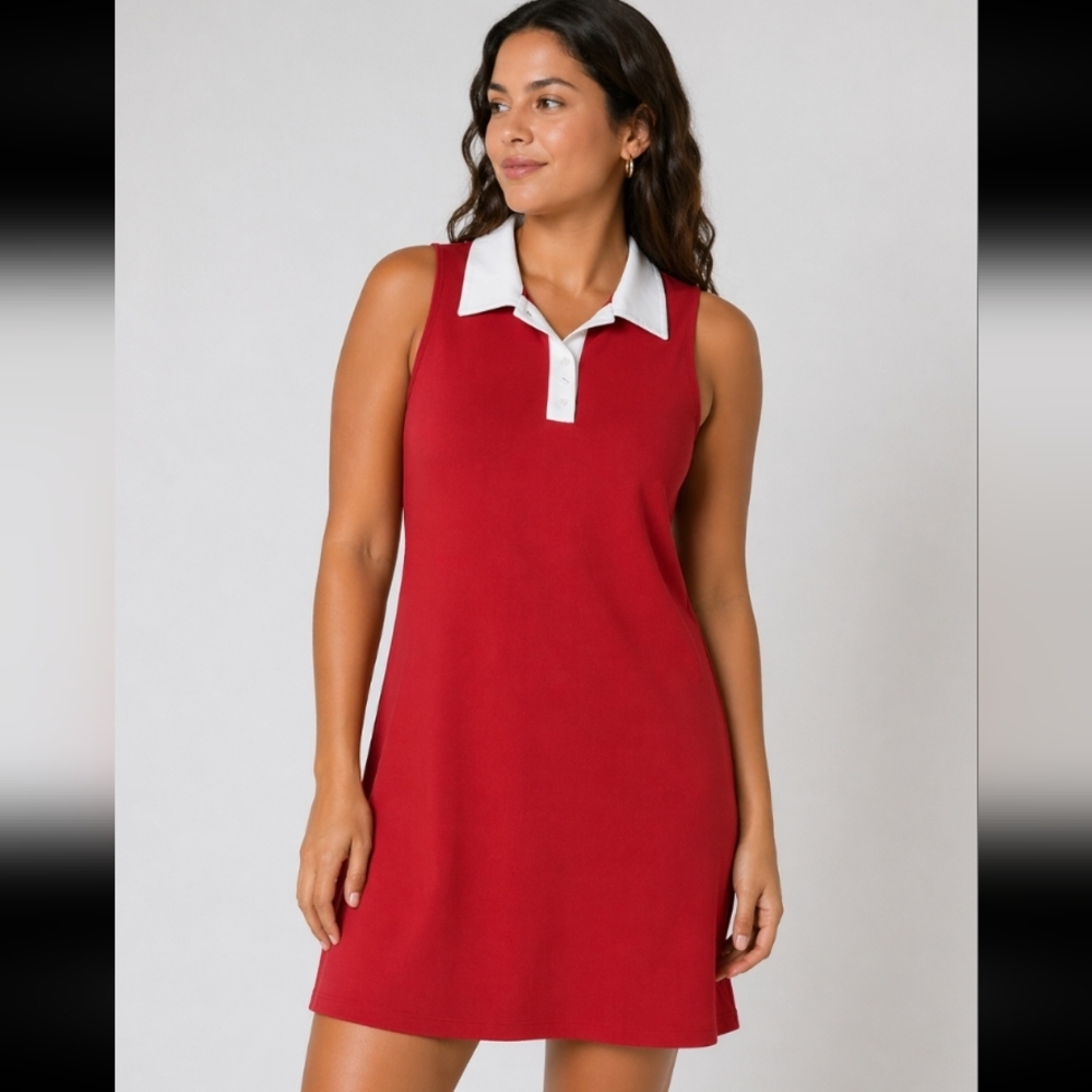 G.A.S. CO. Little Orphan Annie Sleeveless Red Dress White Collar Small